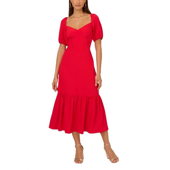 ADRIANNA PAPELL Dresses & Skirts - NEW ADRIANNA PAPELL solid sweetheart neckline midi dress in scarlet